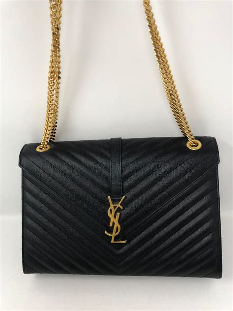 black and gold ysl bag|YSL black shoulder bag.